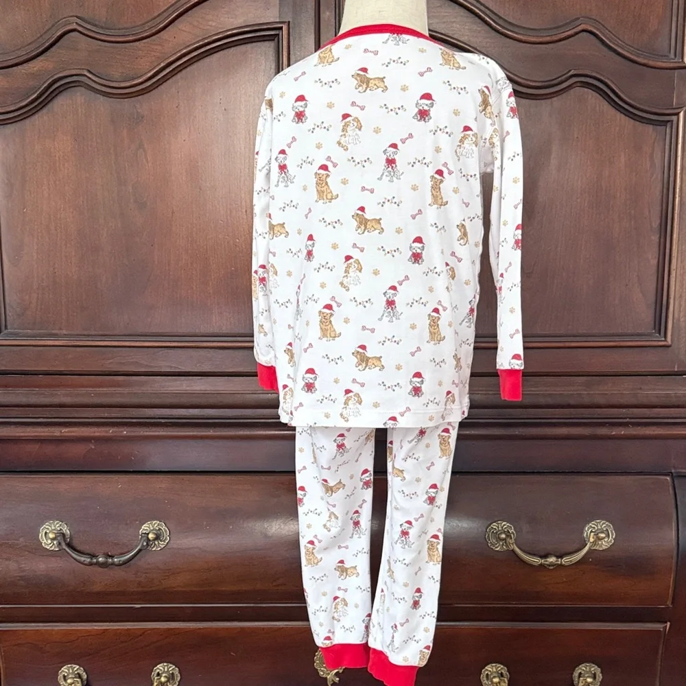 La Luna Christmas Dog Pajamas 4T Pima Cotton Holiday PJ Set Kids 2 Piece
